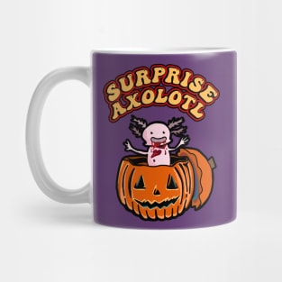 Retro Surprise! It’s Baby Axolotl Pumpkin Happy Halloween Axolotl Pet in Halloween Costume Mug